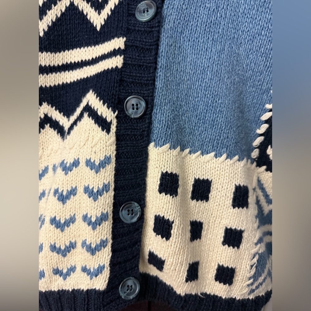 Marsh Landing Navy and Cream Knit Cardigan - Picture 4 of 13